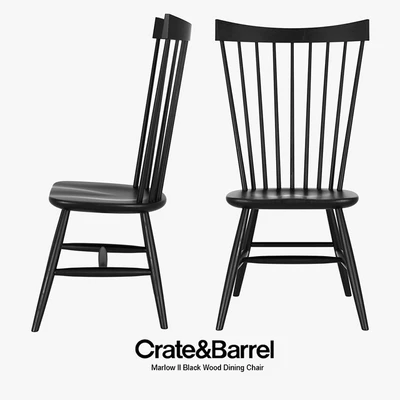 Crate & Barrel - Marlow II Black Wood Dining Chair — Вид 1