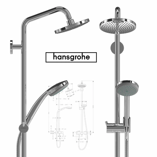 Hansgrohe Croma 100 1jet Showerpipe — Descargar