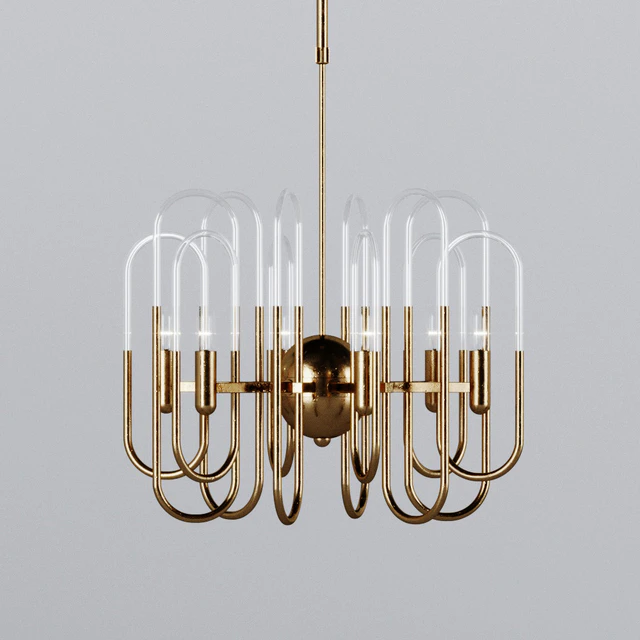 Gaetano Sciolari Brass Chandelier — Descargar