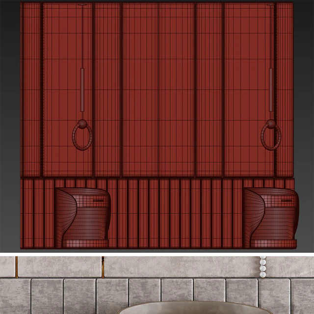 Headboard with pendant lights — Descargar