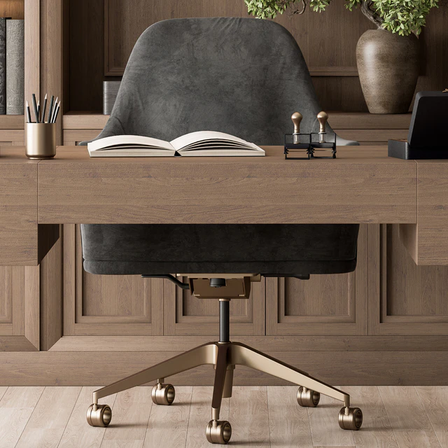 Classic Boss Desk and Library Wood Set - Office Furniture 278 — Скачать