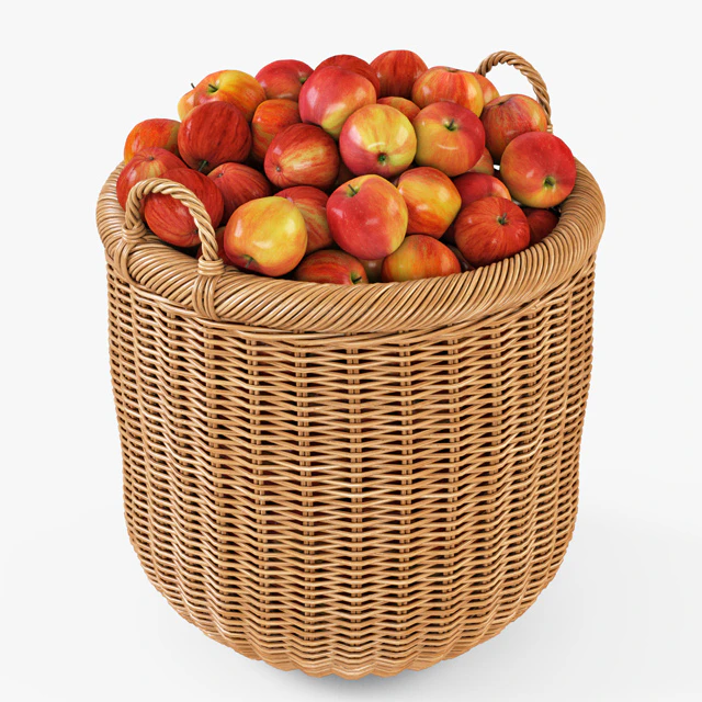 Basket with apples 007 / Natural color — Descargar