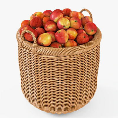 Basket with apples 007 / Natural color — Ver 3