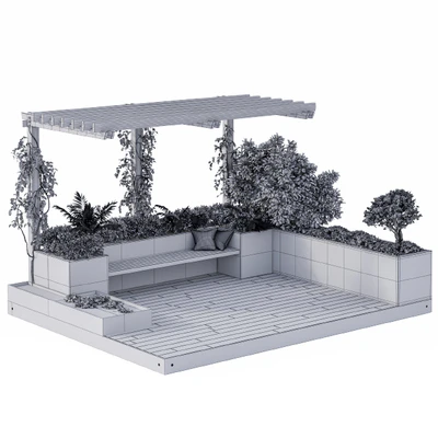 Roof Garden and Landscape Furniture with Pergola — Вид 3