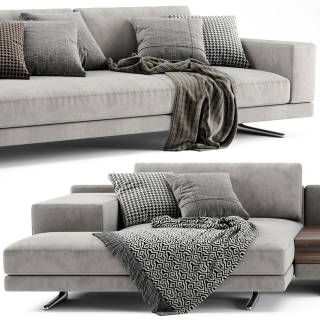 Poliform Mondrian Chaise Longue Sofa — Descargar
