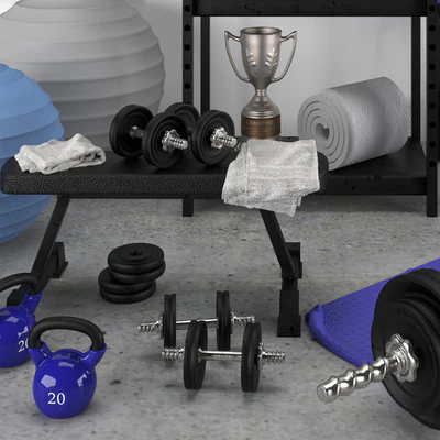 blue and gray sport set - home gym — Ver 4