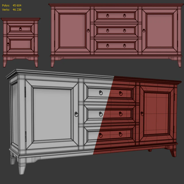 Комод и тумба прикроватная Esquisse. Sideboard, nightstand by Country Corner — Скачать