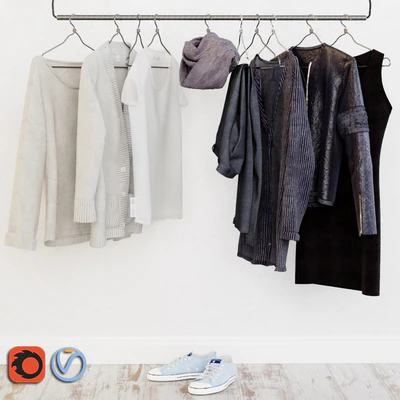 Wardrobe in the Scandinavian interior — Ver 1