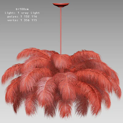 Ostrich Feather Chandelier — Ver 4