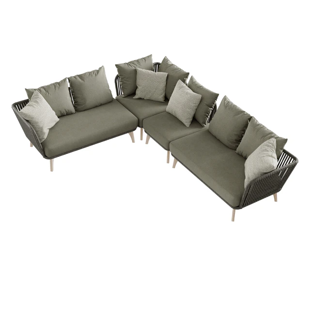 Outdoor garden wicker woven modular sofa 4so Santander — Скачать