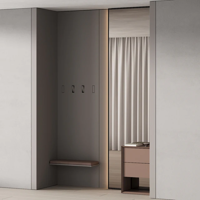 246 hallway zone 08 minimal hall with big stand mirror 01 — Descargar
