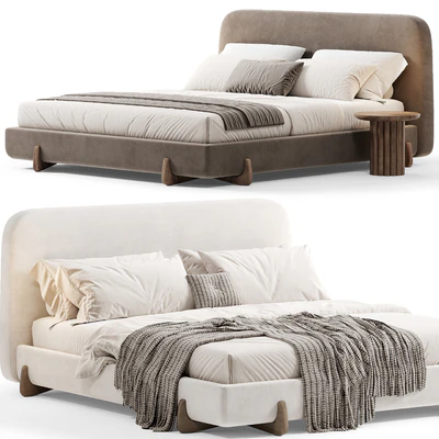 Stivale Light Brown Velvet Queen Bed By CB2 — Ver 7