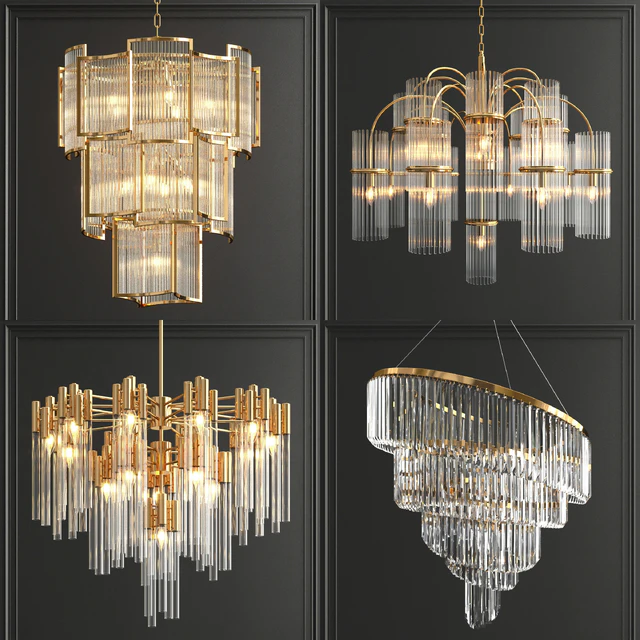 Collection of modern crystal chandeliers — Descargar