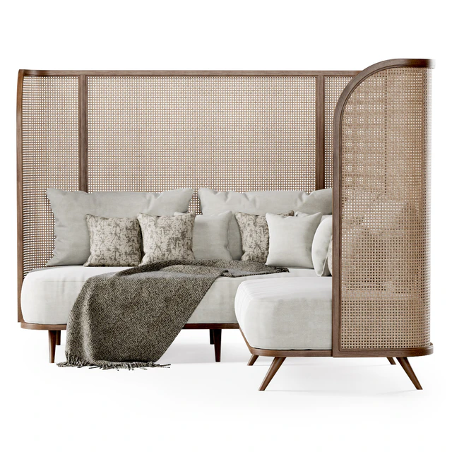 Corner garden sofa HLS high back / Rattan corner sofa — Descargar