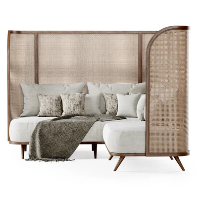 Corner garden sofa HLS high back / Rattan corner sofa — Ver 1