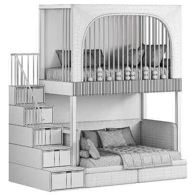 Designer two-level bed Kids room 09 — Ver 7