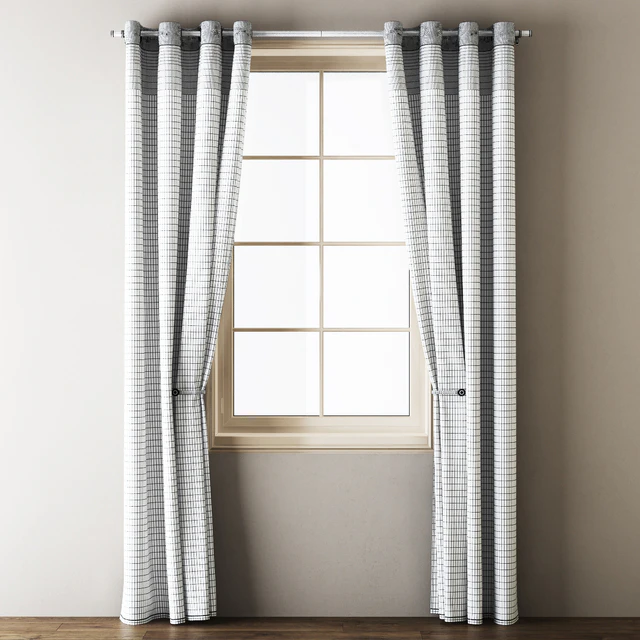 Floral Embroidered Linen Eyelet Curtains — Descargar