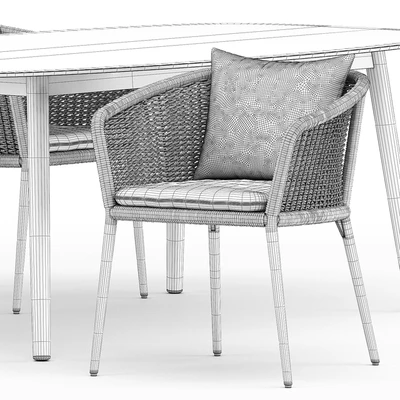 Knot armchair by Janus and Ellisse table by Varaschin — Ver 5