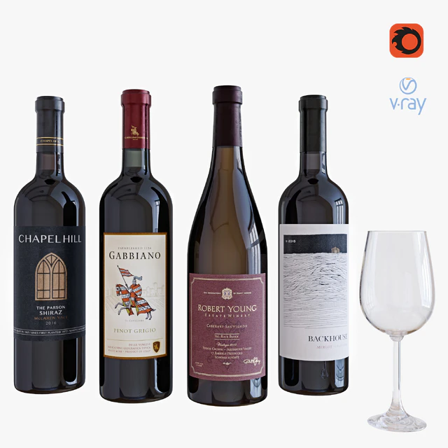 wine bottle set 6 — Скачать