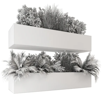 Hanging Plants Set in Gray Pot - Set 717 — Ver 6
