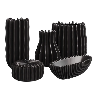Stoneware vase, plant pot, bowl and candle holder set H&M Home — Ver 1