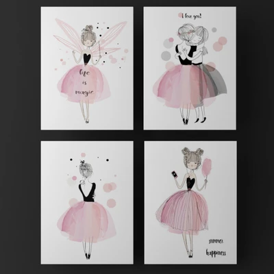 Posters for children fairy girls — Ver 2
