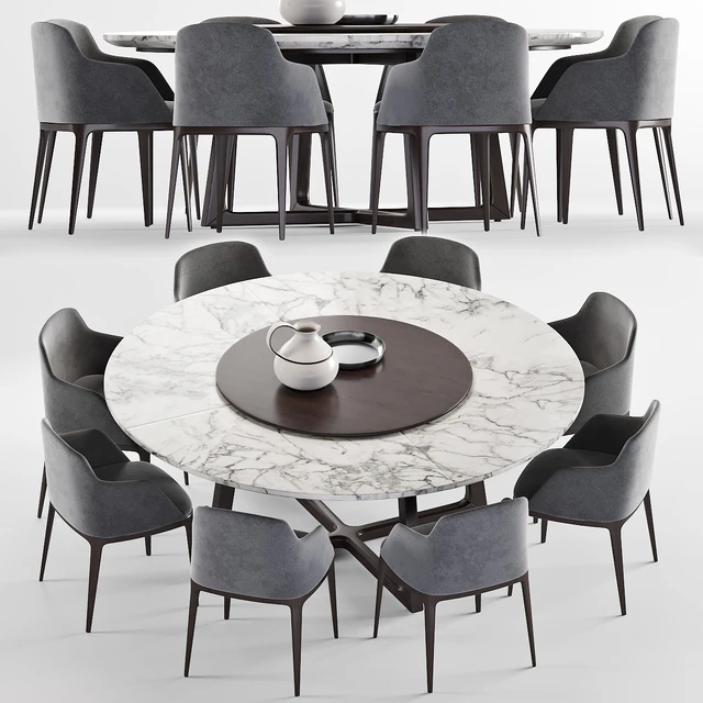 Poliform Grace chair &  Concorde Round table — Скачать
