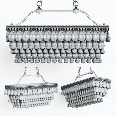 Chandelier Clarissa Glass Drop Quadro — Ver 2