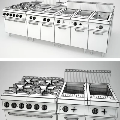 Professional kitchen Modular - collection Pratika — Ver 2