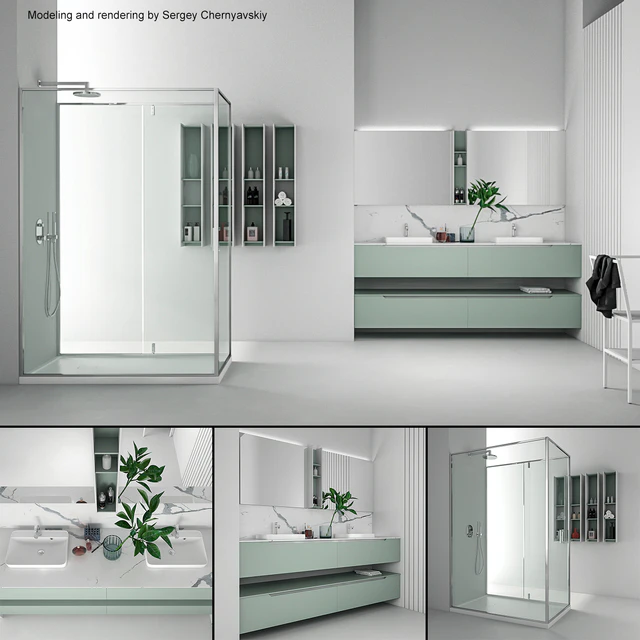 Bathroom furniture set Gold — Скачать