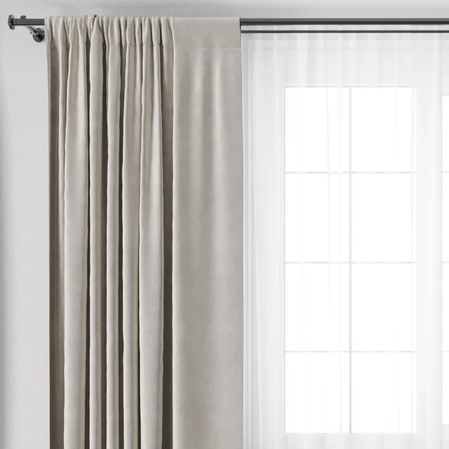 yellow Curtains with metal curtain rod 07 — Descargar
