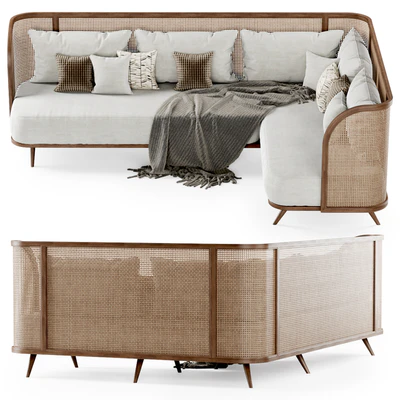 Large corner garden sofa HLC / Большой угловой диван из ротанга — Вид 4