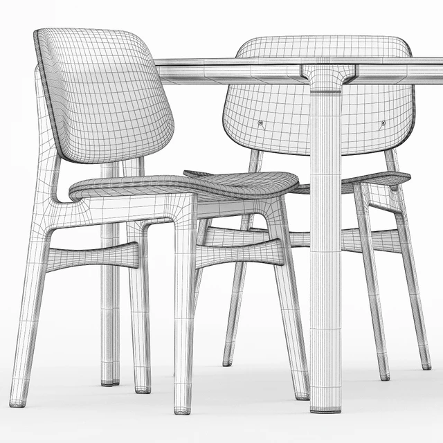 Soborg Wood Base, Mesa Table by Fredericia — Скачать