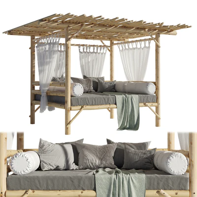 Landscape furniture with pergola and roof garden 04 — Вид 1