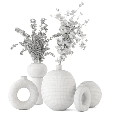 Plants Bouquet Handmade Stone Pot 2530 — Ver 6