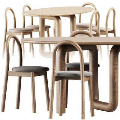 Oval Mono Table by Objects & Ideas and Bobby Upholstered Chair by DesignByThem — View 3