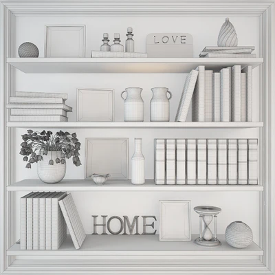 Decorative set on the shelves. — Ver 3