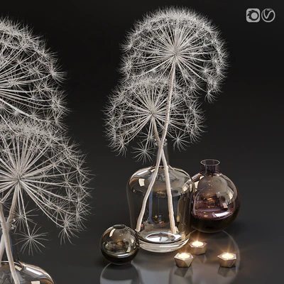 Decor set 13 Heracleum plant white — Вид 1