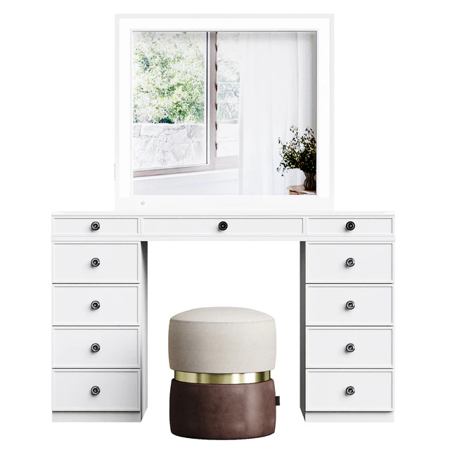 Tresanti Alexandra Vanity Table with LED Lighted Mirror — Download