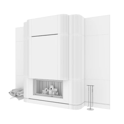 Decorative wall with fireplace set 56 — Ver 7