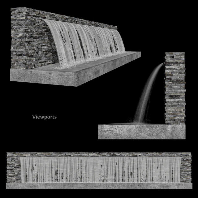 Waterfall fountains rock panel — Descargar