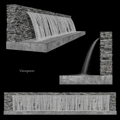 Waterfall fountains rock panel — Ver 7