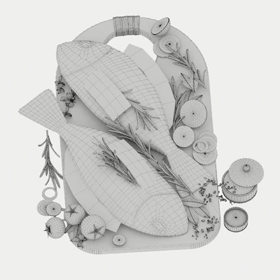 fresh fish with vegetables and herbs — Ver 4