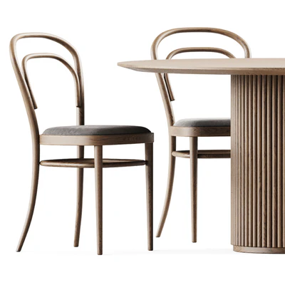 Table Palais royal By asplund and Bentwood Chair 215 by Thonet — Ver 5