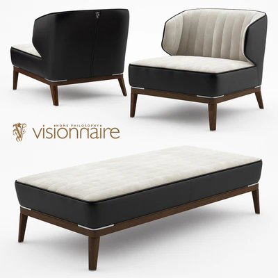 Blondie leather armchair and bench - Visionnaire Home Philosophy — Ver 1