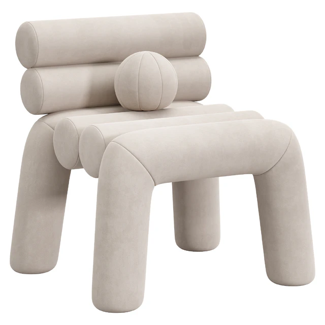 Beige Velvet Accent Chair by Homary — Download