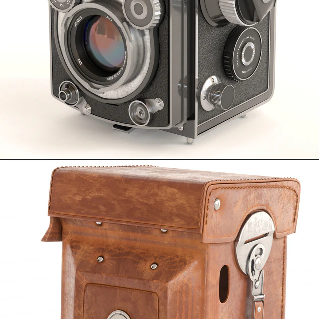 Фотоаппарат с чехлом Rolleiflex — Скачать