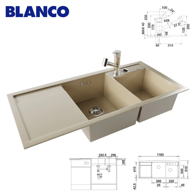 Мойка BLANCO AXIA II 8 S и смеситель BLANCO TIVO-S — Скачать
