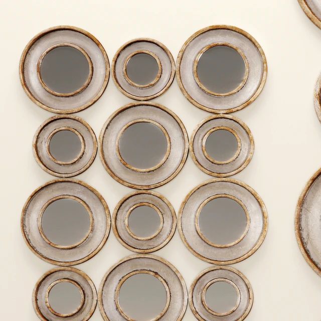 Vobbia Metal Circles Mirror. Uttermost, mirror, circle, discs, wall decor, Aged, panel, decorative — Descargar