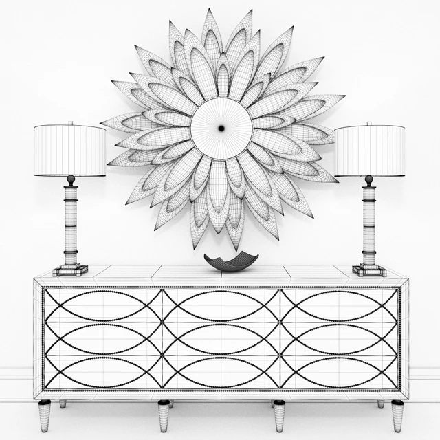 Two-Tone Credenza with Silver Nailheads — Скачать